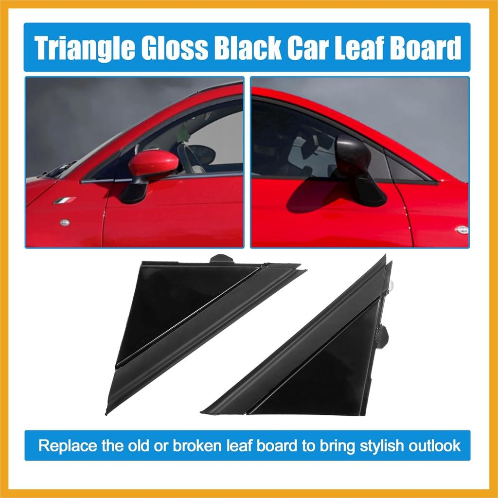 1 Pair Car Gloss Black Door Mirror Flag Cover for Fiat 500 2012-2019 Trim 1SH17KX7AA 1SH16KXAA Left Driver Right Passenger Side Door Rearview Mirror