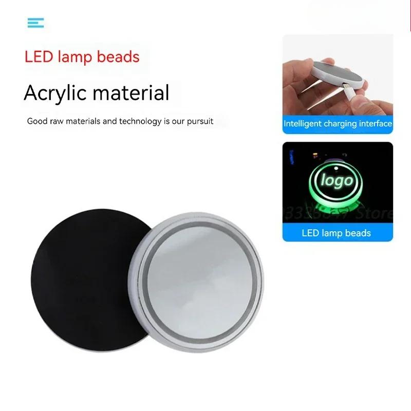 Led Car Water Cup Mat For BYD Seal U Sealion 6 Song Plus DMi/EV Drink Holder Emblem Auto Interior Decorative Lights