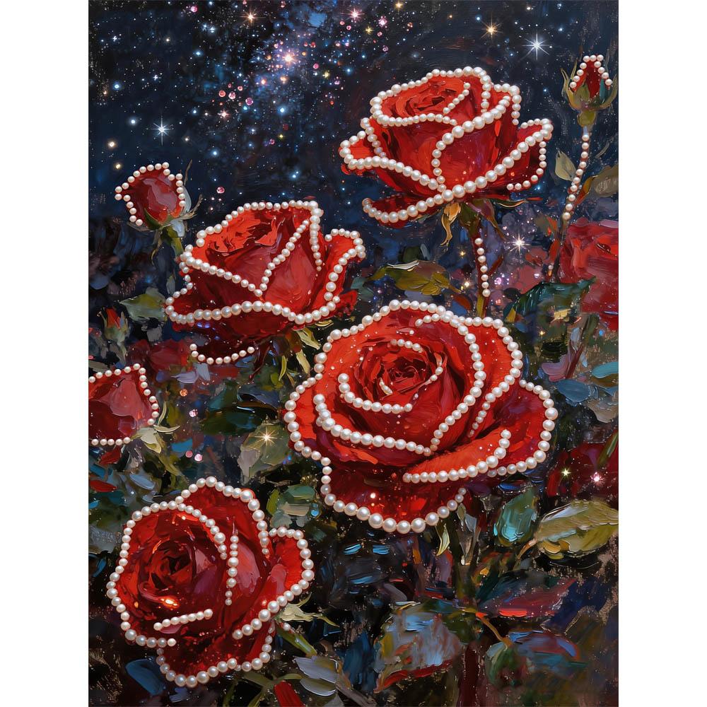 

Наборы для творчества Жемчужные Красные Розы DIY 15.7x19.6 дюймов Наборы Жемчужной Живописи Каменным Искусством Без Рамки для Взрослых Идея Подарка Декор Стен Дома 30x40cm