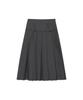 Three To Eighty Cut Hem Belt Pleats Skirt Charcoal