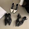 Fairy Pointed Hollow Temperament Spring and Autumn Ladies Mary Jane Sandals New Single Shoes Women's Thick Heel