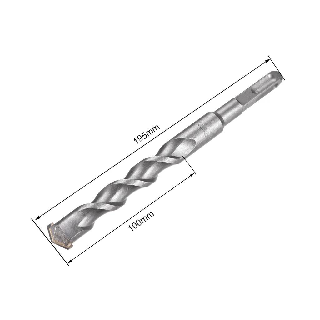 12/14/16/20/22mm Carbide-Tipped Drill Bits Concrete Drilling Rotary Hammer Hollow Square Shank Drill Bit