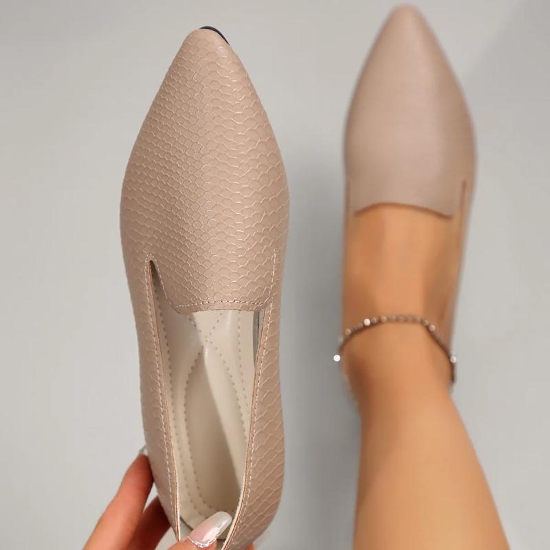 Women's Shoes Light PU Leather Casual Shoes Barefoot Shoes Pointed Toe Leather Shoe Women's Flats Slip-On Loafers Zapatos Mujer