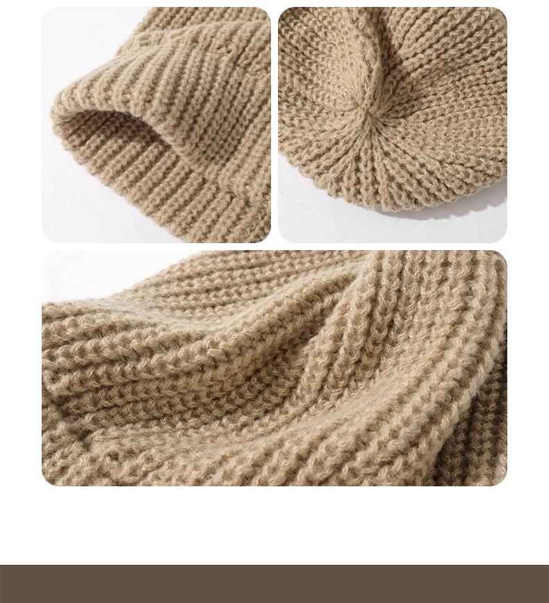 Women's Woolen Beanie: Warm, Knitted, and Versatile for Autumn/Winter - Perfect for Large Head Circumference and a Flattering Small Face Look.