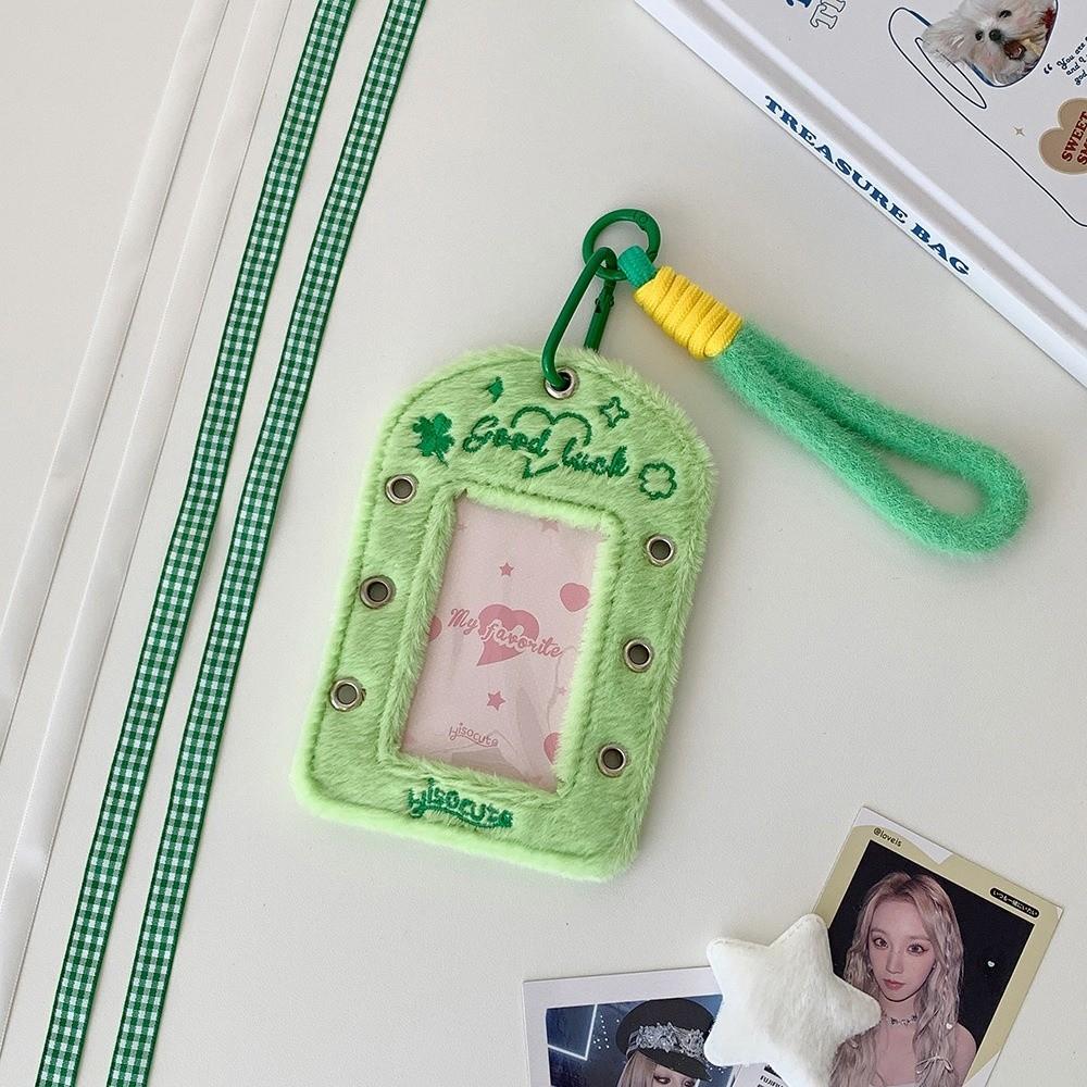 Hanging Decoration Korean Photocard Holder Plush Card Protective Case  School Stationery