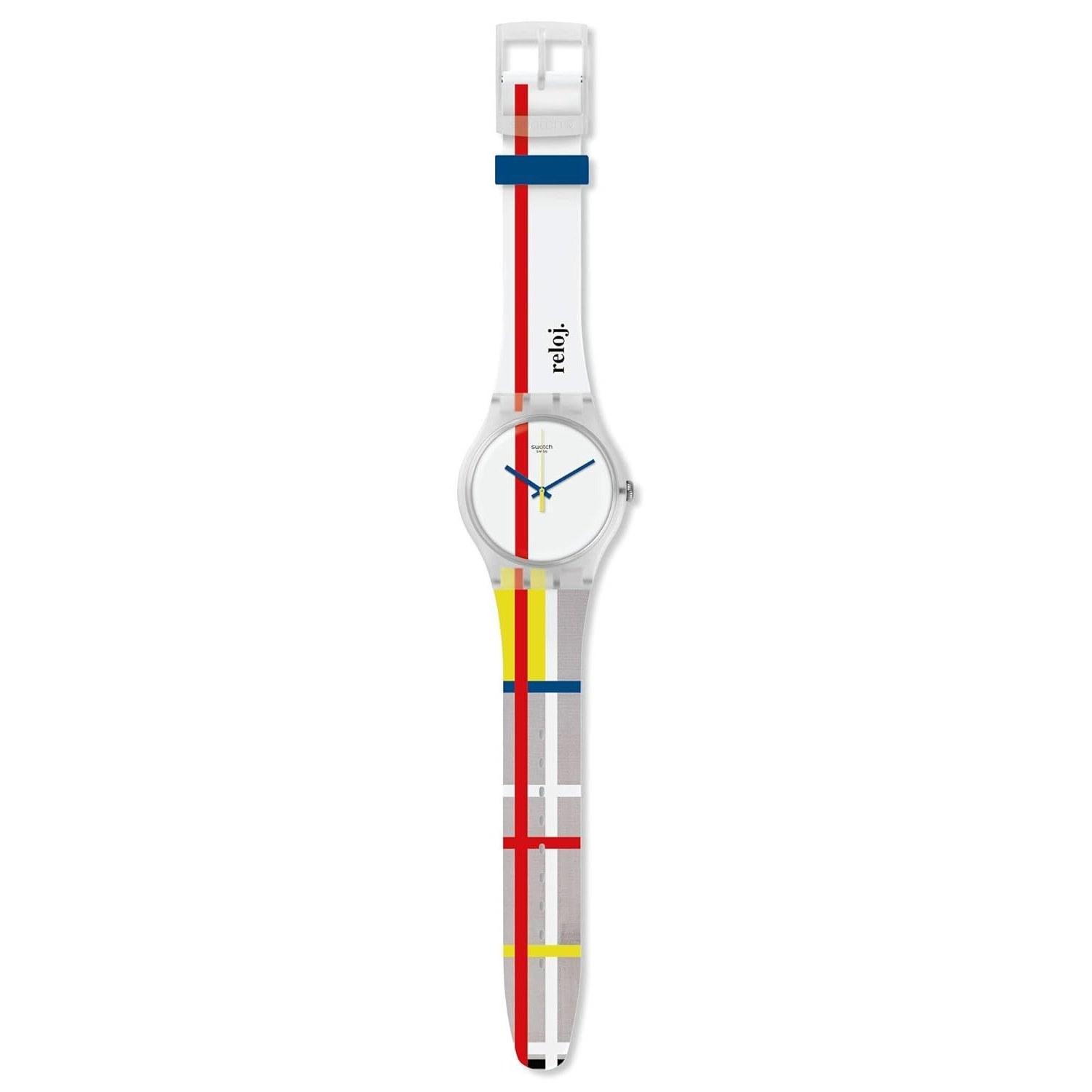 SWATCH wristwatch RED SHINY LINE Gent SUOZ297