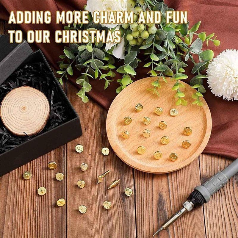 M-Modern-26 Pcs Wood Burning Kit DIY Wood/Leather Burning Kit Parts Tool With Letters, US Plug