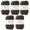 Hara Wool Knitworm Wool Super 40g Made In Japan Yarn, 5-Ball Set, Bulky, (approx. 76m), 100% Wool, (5. Khaki)