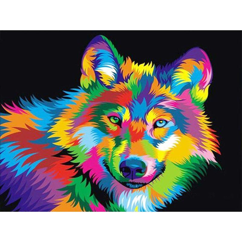 DIY Diamond Painting Monkey Animal Full Round Drill Diamond Embroidery  Cross Bear Dog Decoration Home 40x50cm