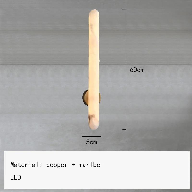Natural marble wall lamp Nordic luxury copper decorative LED wall lamp suitable bedroom living room bathroom lighting fixtures