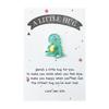 Pocket Hug Cartoon Dinosaur Decoration with Greeting Card A Little Hug Green Frog Resin Ornament Friends Family Birthday Anniversary Gift