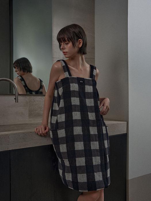 

TETO Checkerboard Black Supima Mini Robe FREE