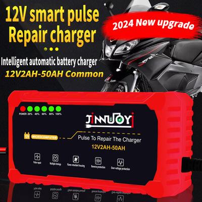 12V Auto Battery Charger Motorcycle Fast Charge Power Pulse Repair Maintainer Battery LED Display Moto Car Battery Charger