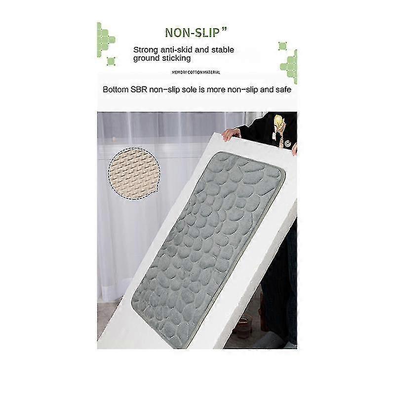 Cobblestone Embossed Bathroom Bath Mat Coral Fleece Non-slip Carpet In Bathtub Floor Rug Shower Roo