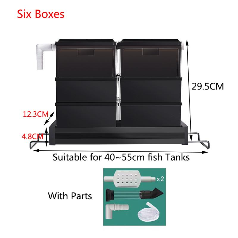

Big Fish Tank Top Drip Filter Box Plastic Filter Dry and Wet Separation Silent External Top Filter Box Aquarium Drip Accessories чёрный