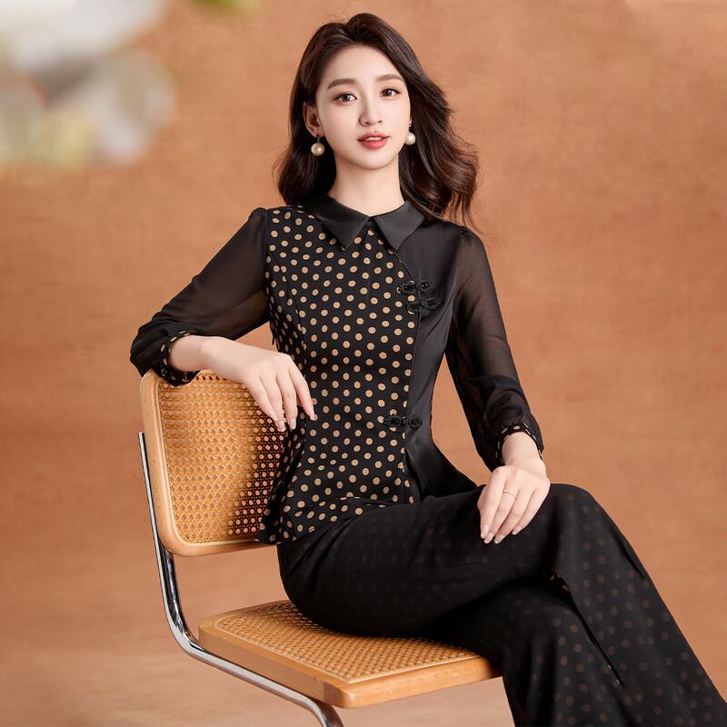 

Kebeier Polka Dot Elegant Women s Pants Set 3XL