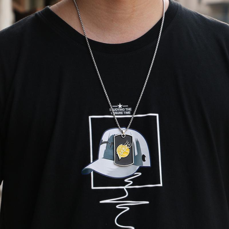 NBA Lakers Titanium Steel Hip-Hop Necklace & Dog Tag Sweater Chain