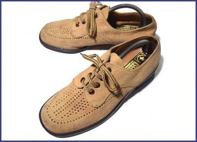 Pre-90s Germany Made Vintage/Westland/Suede Leather U-Tip Shoes/9/27.5/Beige/(USED)