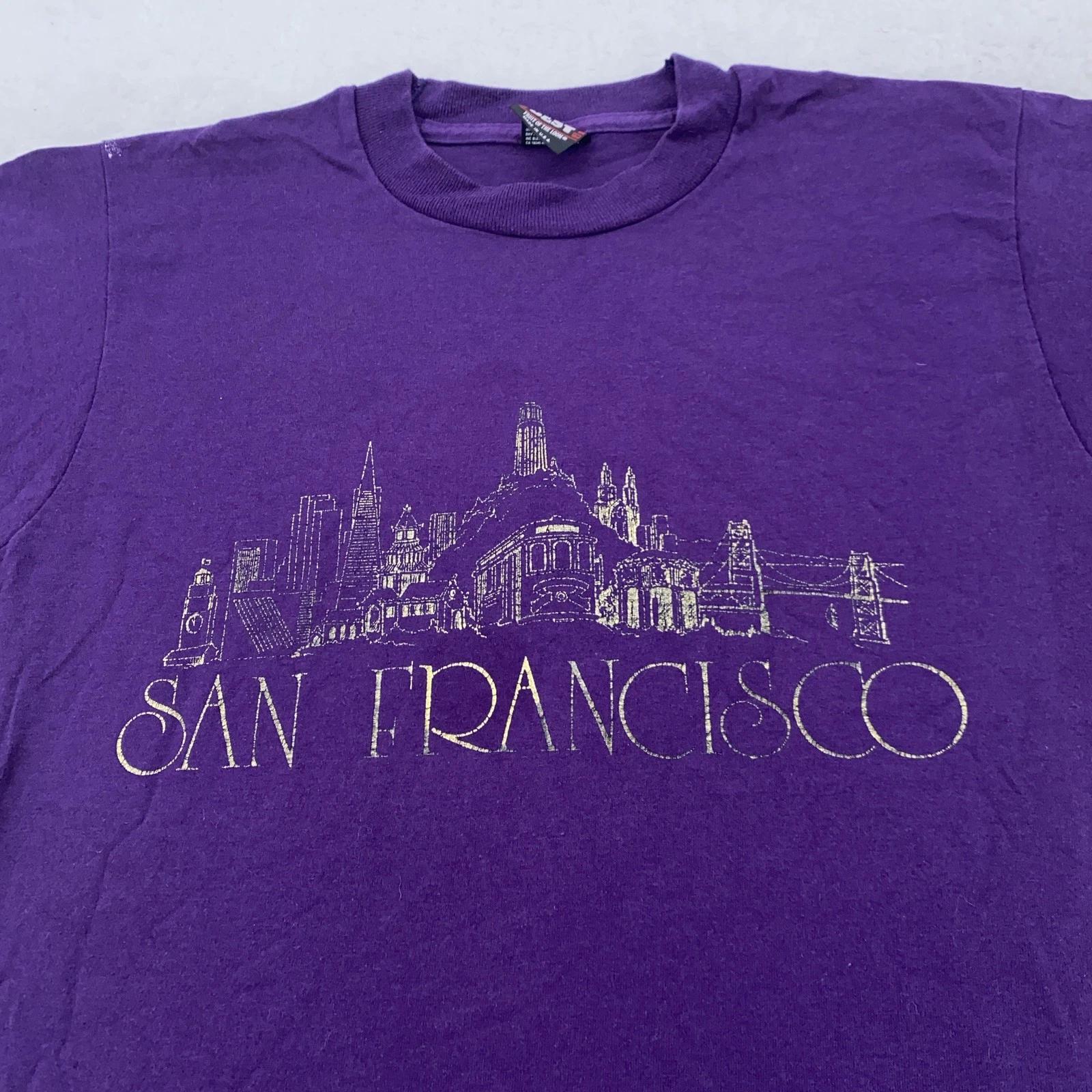 Vintage San Francisco Shirt Mens Medium California silver City Skyline 90s Tee 2XL