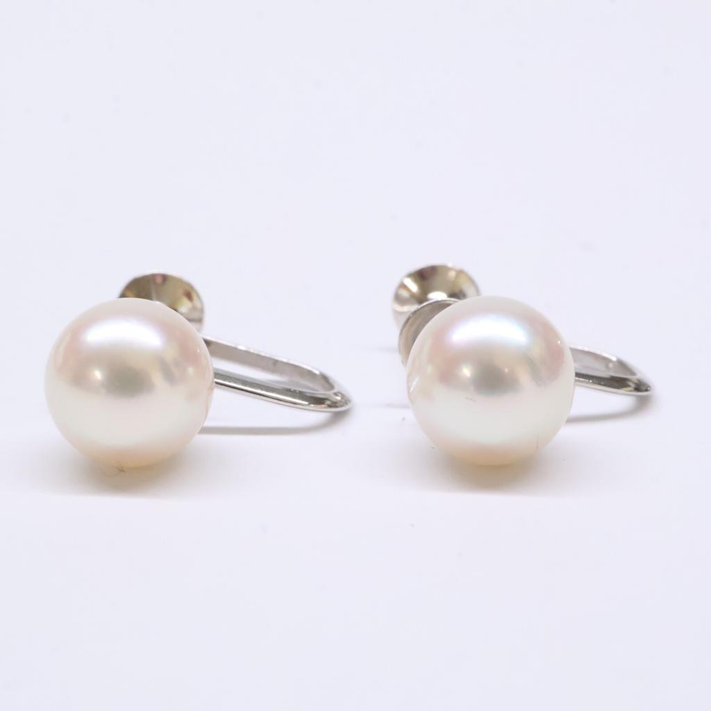 MIKIMOTO K14 58P 6.3-0.3"/0.3" Naszyjnik z pereł i zestaw kolczyków z pereł Naszyjnik Białe złoto Używany