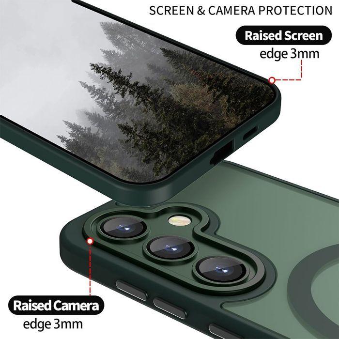 Coque Magnétique - BOOLING - pour Samsung Galaxy S26 - avec Protection Caméra - Vert Nuit - 2 Vitres