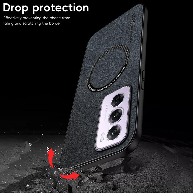 Magnetic Retro Leather Soft Case For OPPO Reno12 Pro Reno 12 Pro 5G Wireless Charging Phone Case Cover