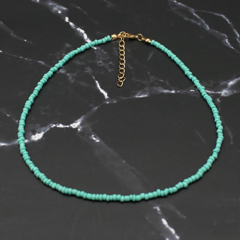 Bohemia Handmade Rainbow Seed Beads Simple Choker Necklace Women's Fashion Wild Sweet Colorful Collar Jewelry Gift