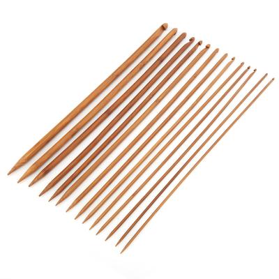 Bamboo Knitting Needles Carbonized Bamboo Natural Wood Color Crochet Hook for Sweaters Socks Gloves