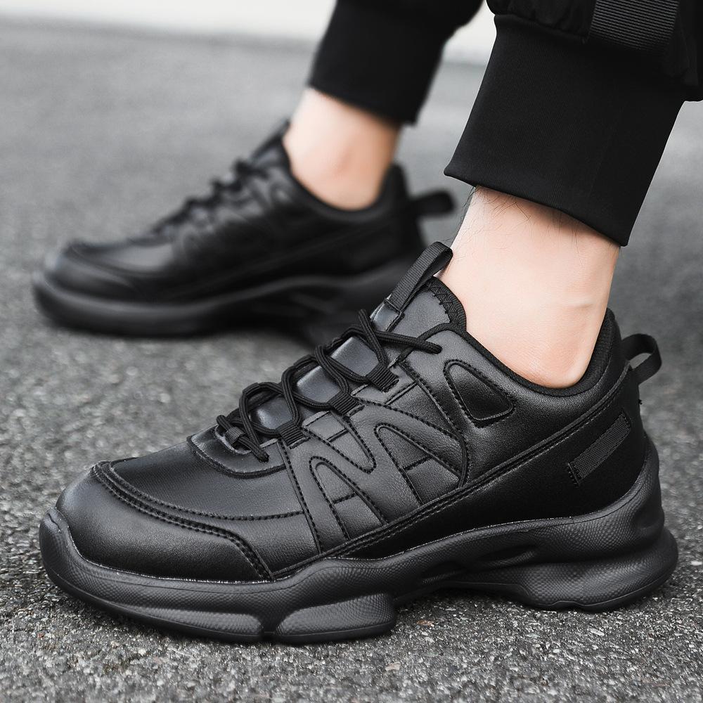 Autumn new men's casual shoes leather mesh optional black classic outdoor lightweight breathable running sports shoes men