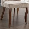 Rayon Stoff Beflockung Leinen Esszimmerstühle mit geschwungenen Massivholzbeinen, 2er-Set (beige), DE1847BG