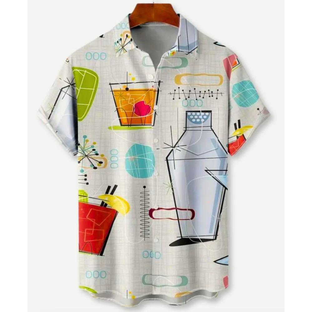 Fashion Short Sleeve Men's Shirts Summer Casual Tops Beach Party Vacation Shirts Outdoor Men's and Women's Shirt