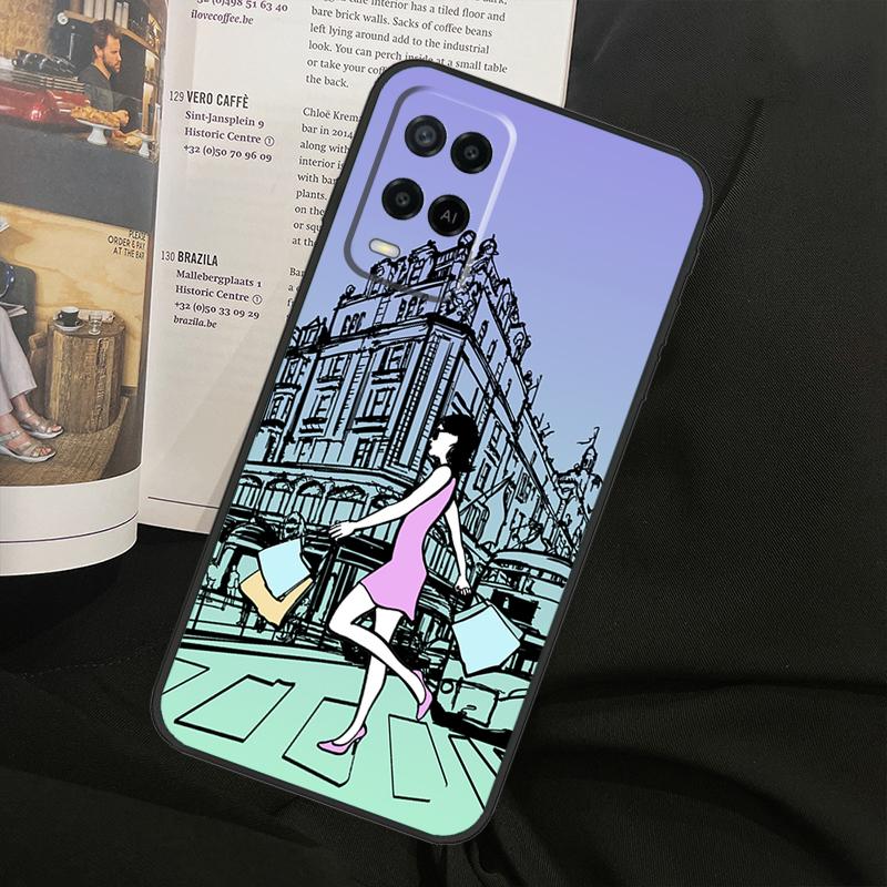 Fashion Girl For Oppo A80 A60 A40 A94 A54 A98 A78 A18 A38 A58 A16 A76 A96 A17 A77 A74 A57S A15 Phone Case