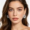 9 Paires Boucles d'Oreilles Créoles Argent Brillant Miroir Cœurs Poli Zirconium Cubique Perles Synthétiques Design Géométrique Boucles d'Oreilles Soirée Rendez-vous