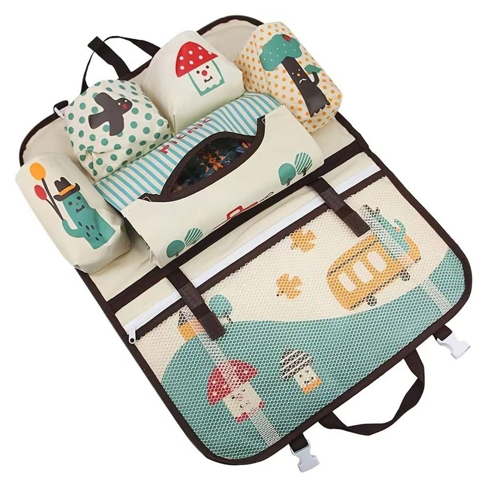 1Pcs Large Capacity Car Seat Back Storage Bag Seat Hanging Bag Travel Protector Cover