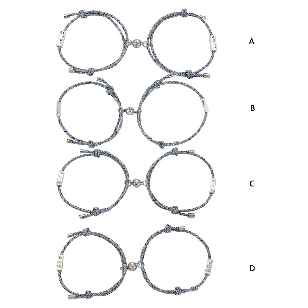 2pcs Couple Attract Each Other Creative Personality Couple Bracelet