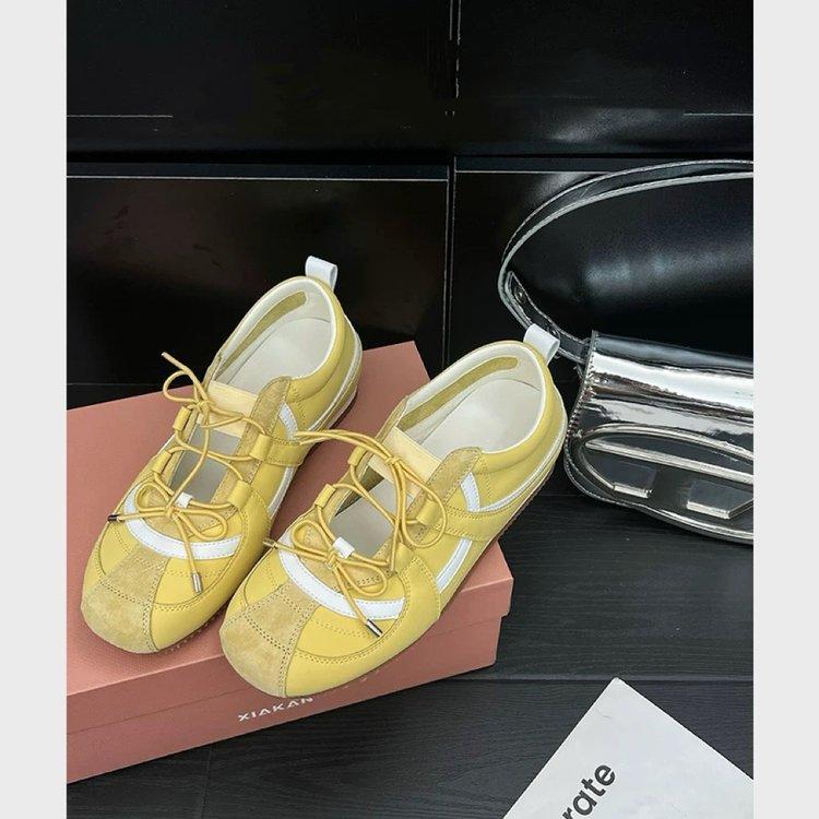 Cowhide version, inner height increase 5cm German training shoes women's 2025 summer new Korean version ballet Mary Jane shoes lazy single shoes