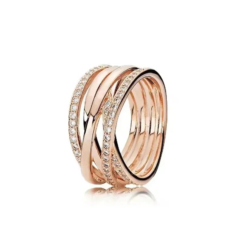 Exquisite 925 Sterling Silver Charming Rose Gold Series Daisy Ring Ladies' Classic Holiday Party Jewelry