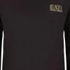 Emporio Armani Camiseta de manga larga con cuello redondo y estampado de logo EA7 para hombre, tops, negro 6RPT20-PJM9Z-1200