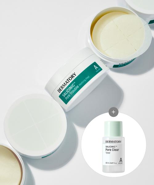 Dermatory Salicylic Pore Trouble Melting Pad (2-Pack, 30 sheets each) + Salicylic Toner 20ml Gift Set 2 Pads