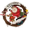 Creative Christmas Welcome Door Pendant Retro Santa Claus Snowman Decoration  Home