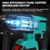 1400/min Brushless Cordless Rotary Hammer Drill 1/2 Batteries Rechargeable Electric Hammer Impact Drill for 18V Battery Green New 13.4x8.7""