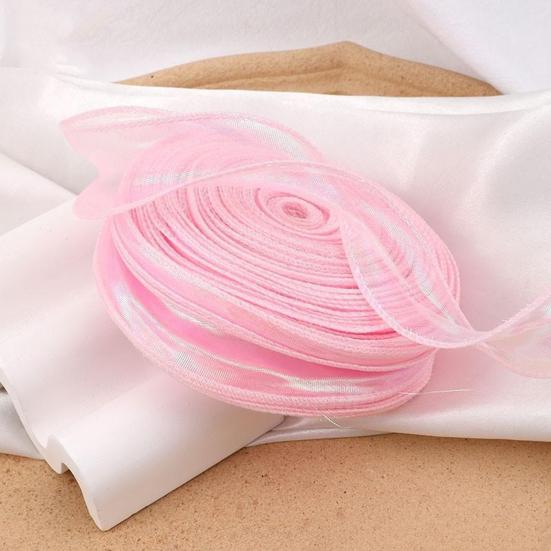 Sheer Tulle Ribbon 3.8 Yards Craft Decorative Ribbon Iridescent Tulle Ribbon Roll for Flowers Wedding Invitations Gift Wrapping