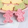 8-Piece Christmas Biscuit Molds Plastic Frosting Candy Fondants Push-type Moulds