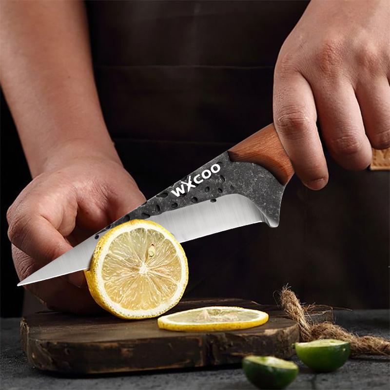 3PCS Stainless Steel Kitchen Knife Forged Boning Knife Professional Chef Knife Handmade Meat Cleaver Butcher Knife