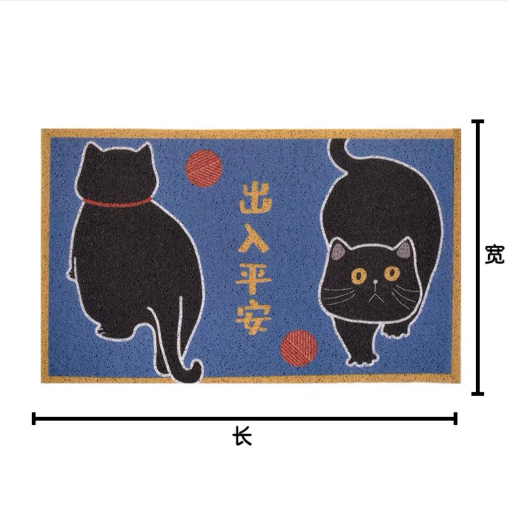 Door Floor Mat Cartoon Lucky Cat Dirt-Resistant And Easy To Take Care Of Foot Mat, Entrance Scraping Mud Rubbing Soil Dirt-Resistant Silk Ring Floor