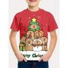 Summer Round Neck 3D Cute Cartoon Christmas Printed T-shirts Fashionable Casual Short Sleeved Children's Boy and Girl Kids Unisex T-shirts