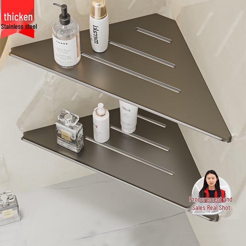 Bai Zi No-Drill Stainless Steel Corner Shower Caddy