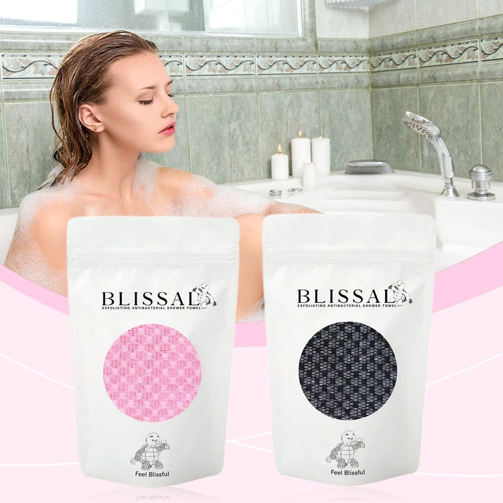 Back Scrubbing Towel Dual Sided Durable Exfoliating Body Towel Back Strap Unisex Detox Mud Back Scrub 1* Extended Bathing Towel