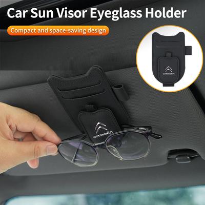 Porte-lunettes de voiture Clip pour lunettes de soleil sur pare-soleil Accessoires auto en cuir Pour C3 C4 C5 C1 C2 Berlingo Celysee Xsara Picasso