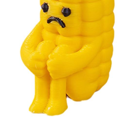 Mini Resin Fruit Figurine Fake Banana Pineapple Cucumber Pear Cone Fruit Model with Cute Grievance Expression for Micro Fairy Garden Accessory